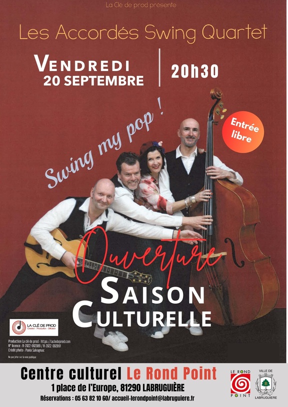 Les Accordés Swing 4tet / Centre culturel Le Rond-Point Le 20 sept 2025