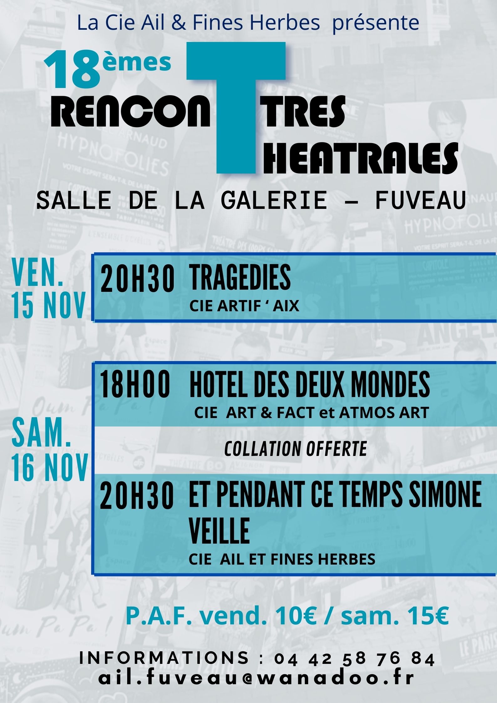 18 èmes Rencontres Théâtrales Du 15 au 16 nov 2024