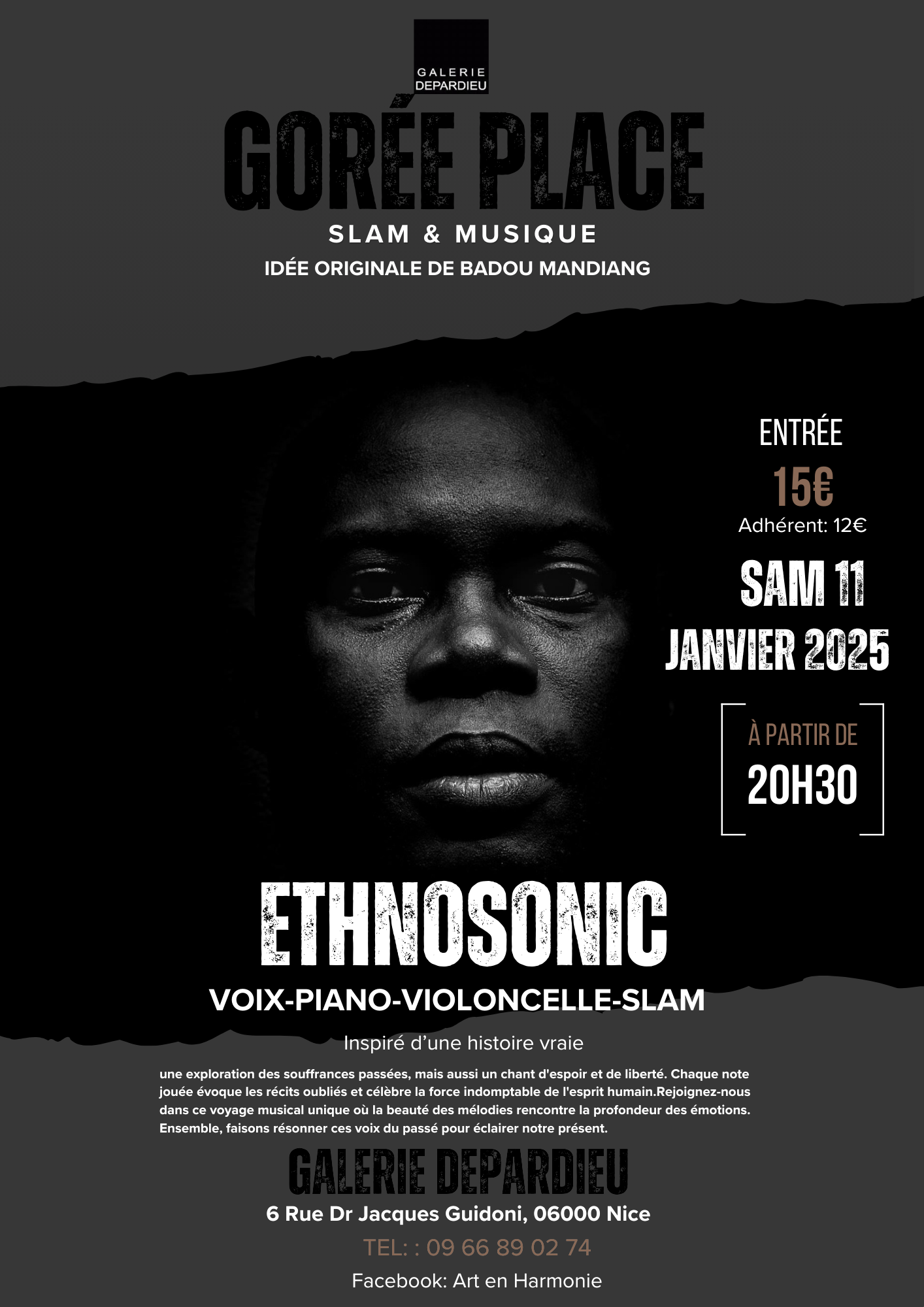 ETHNOSONIC voix-piano-violoncelle-slam Le 11 janv 2025