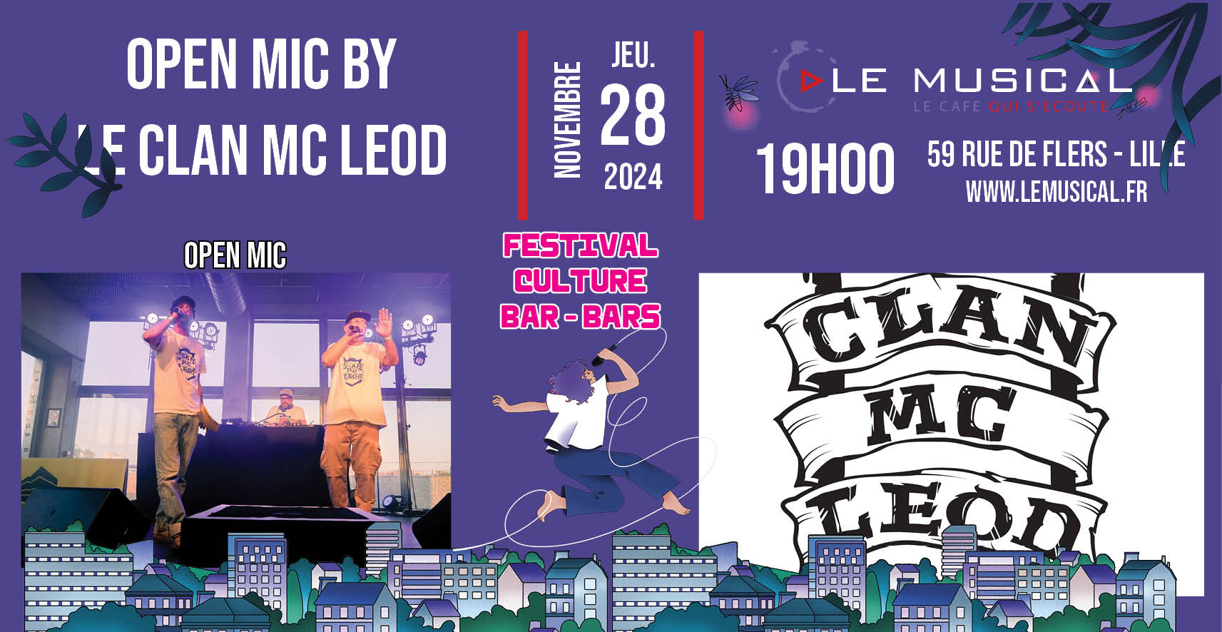 Fest culture bar-bars: Open mic #53 du Clan Mc Leod Le 28 nov 2024