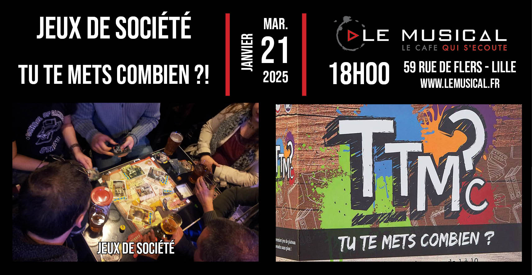 Soirée jeux de société spécial Tu... Le 21 janv 2025