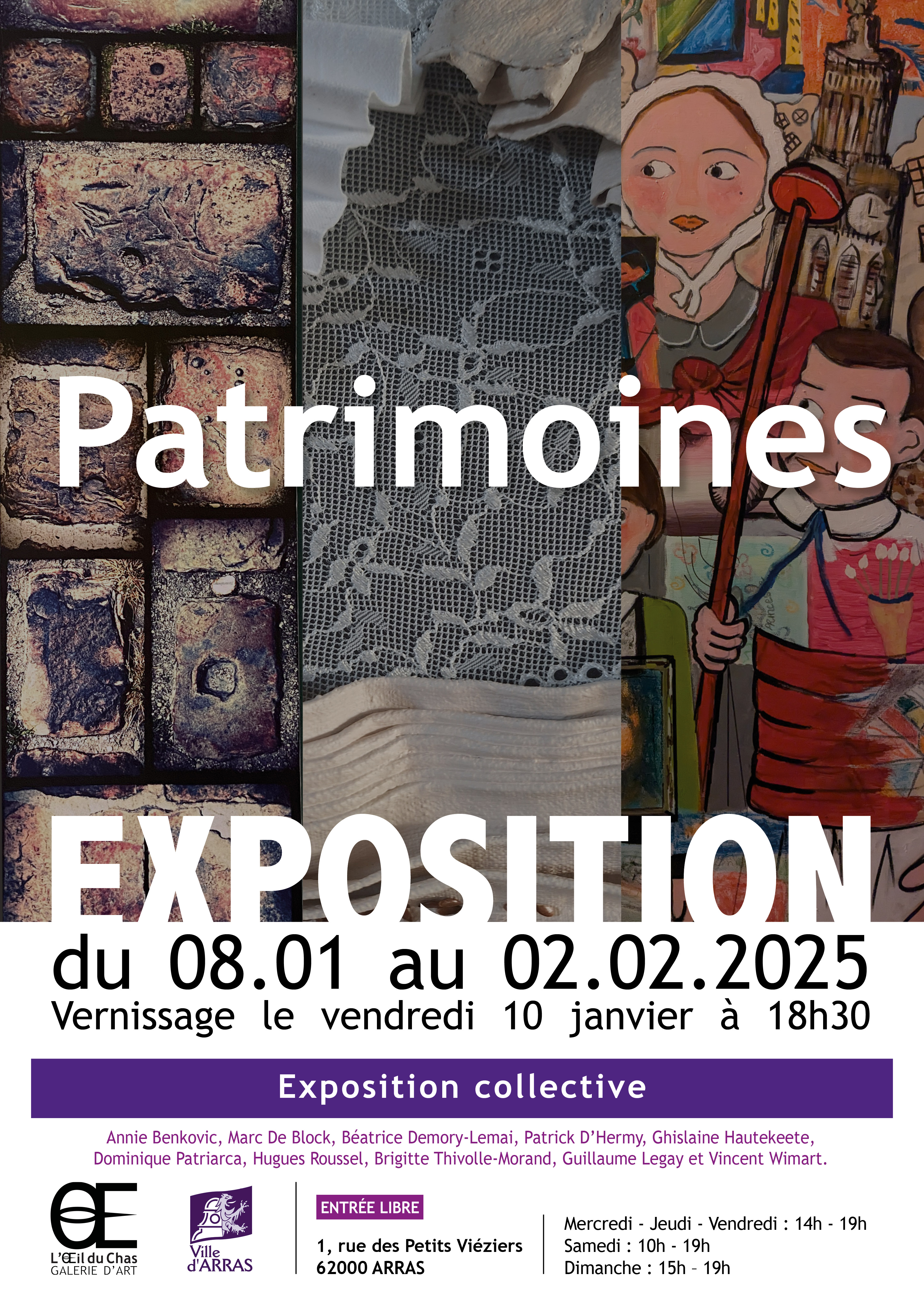 Exposition "Patrimoines" Du 8 janv au 2 fév 2025