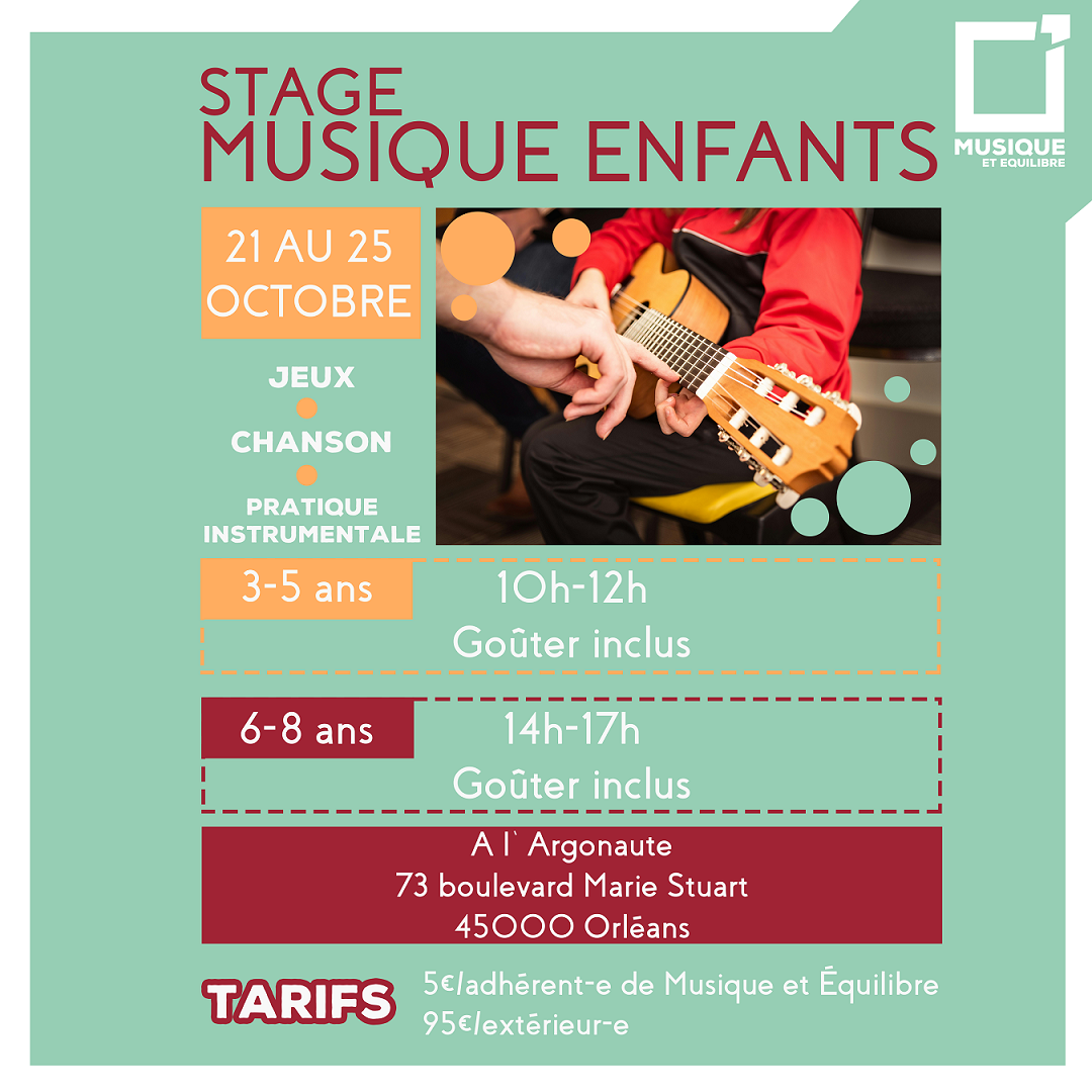 Stage Musique enfant Du 21 au 25 oct 2024