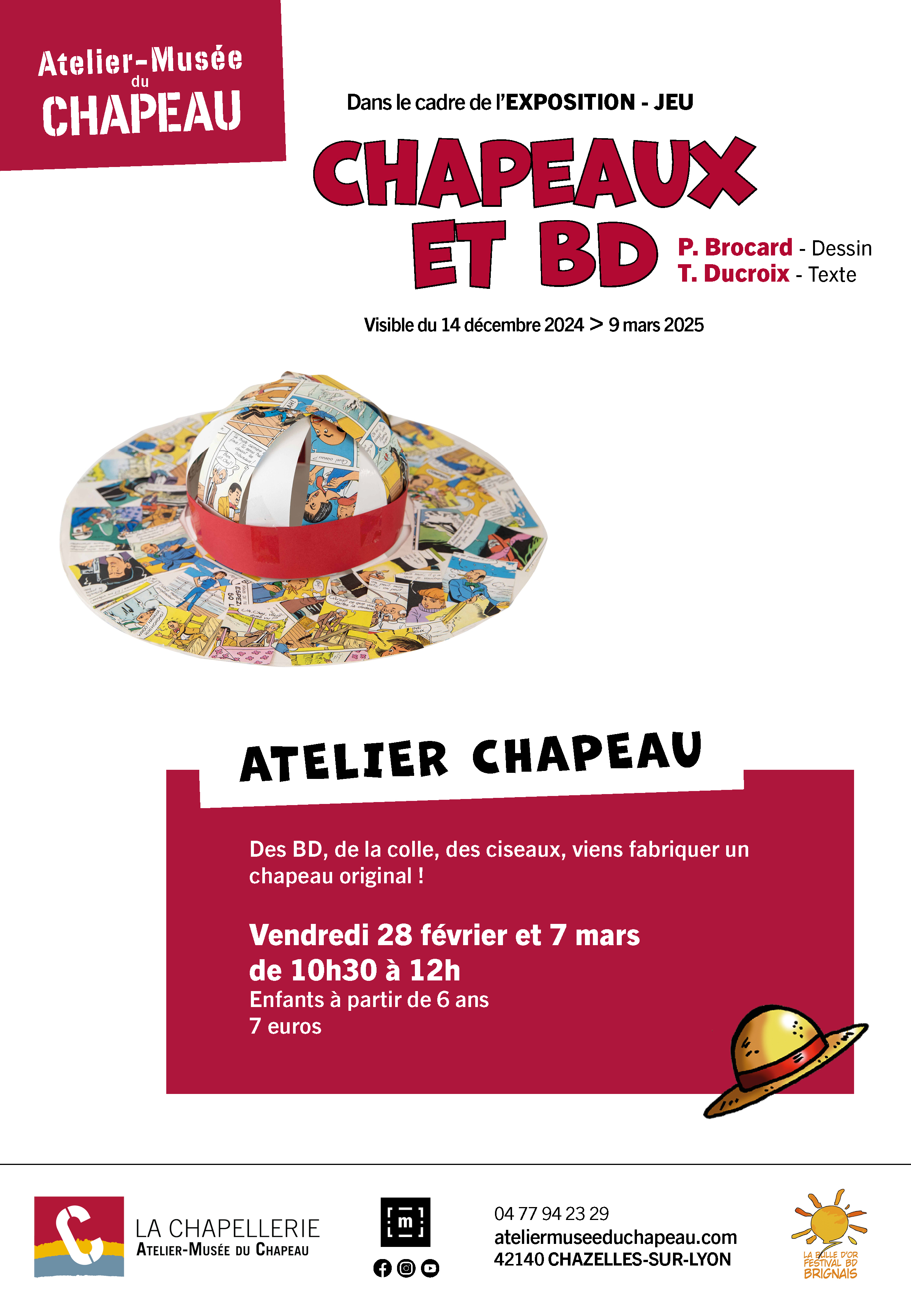 Atelier chapeau et BD Du 28 fév au 7 mars 2025