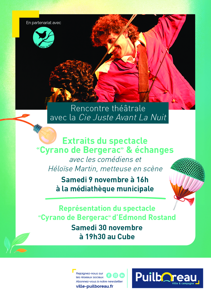 Rencontre théâtrale "Cyrano de Bergerac", cie Juste... Le 9 nov 2024