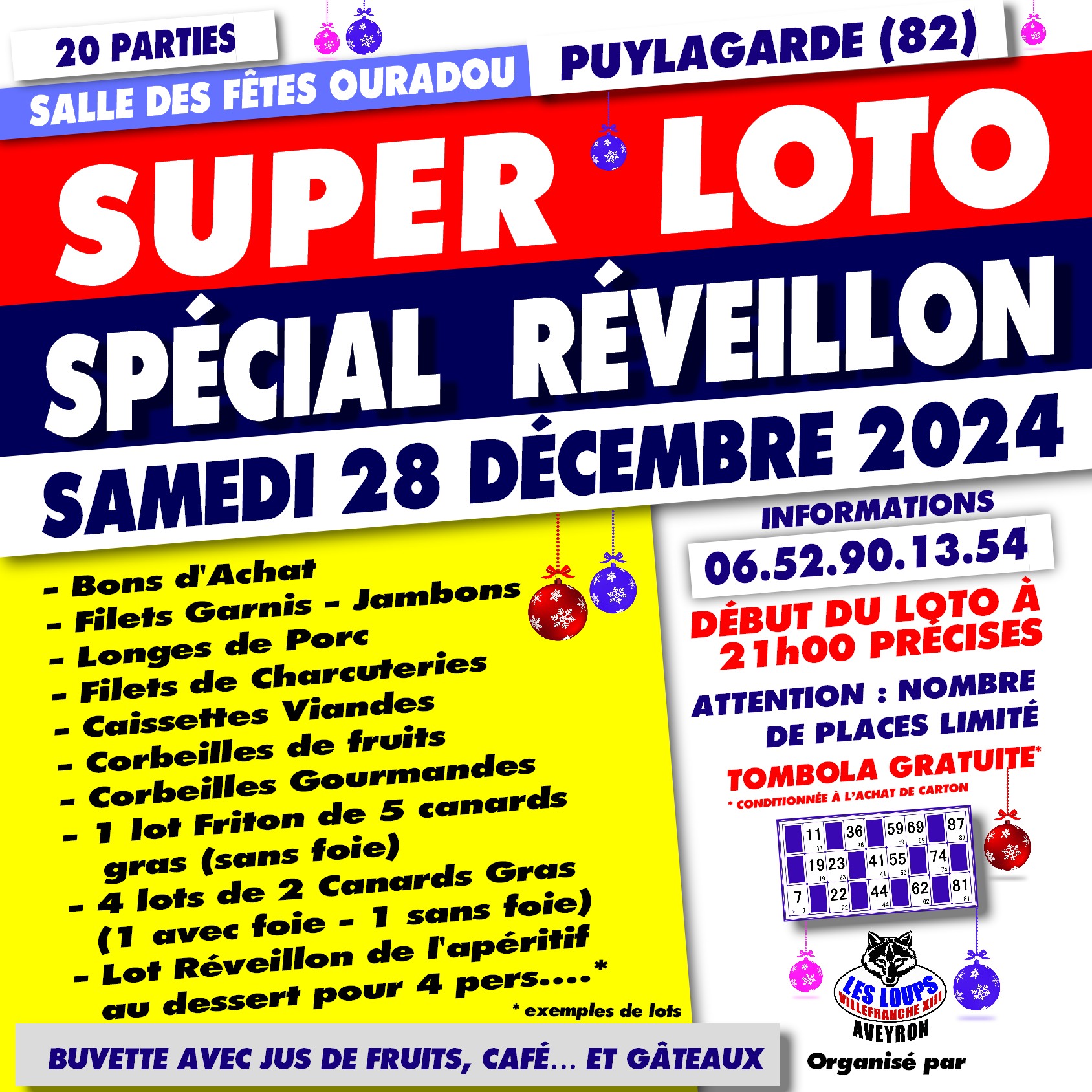 Grand Loto en 20 parties - Spécial Réveillon Le 28 déc 2024