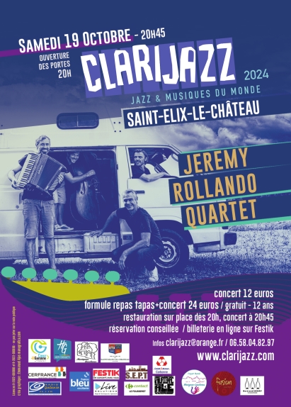 Clarijazz accueille Jérémy Rollando Quartet Le 19 oct 2024