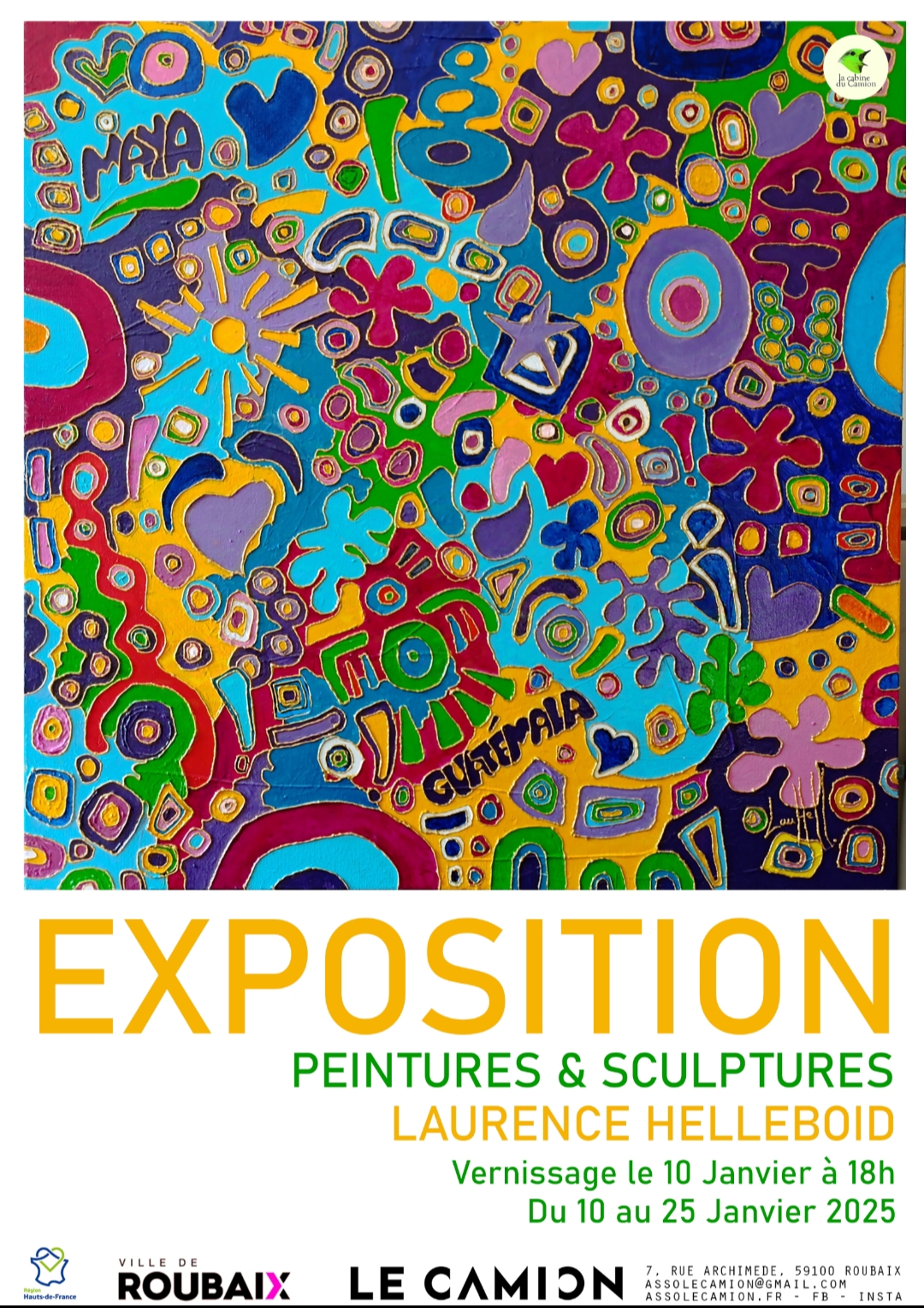 EXPOSITION Peintures & Sculptures LAURENCE HELLEBOID Du 10 au 25 janv 2025