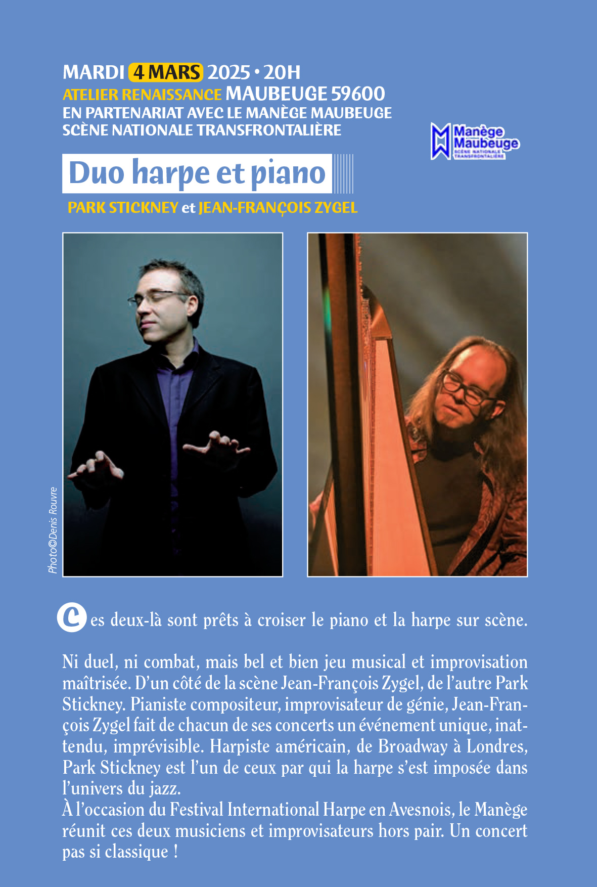 31ème Festival International "Harpe en Avesnois" : Duo... Le 4 mars 2025